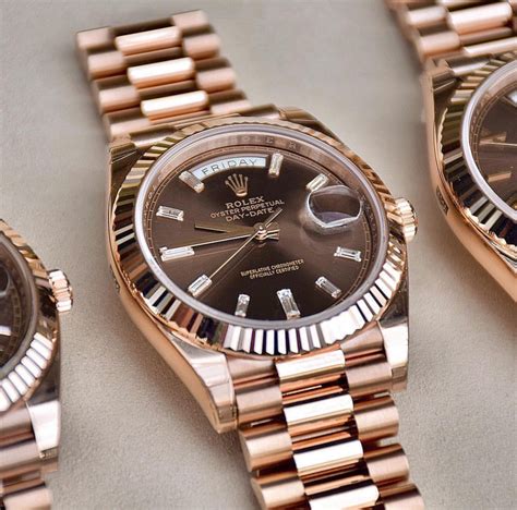 rolex day date rose gold chocolate diamond|rolex day date 40 228235.